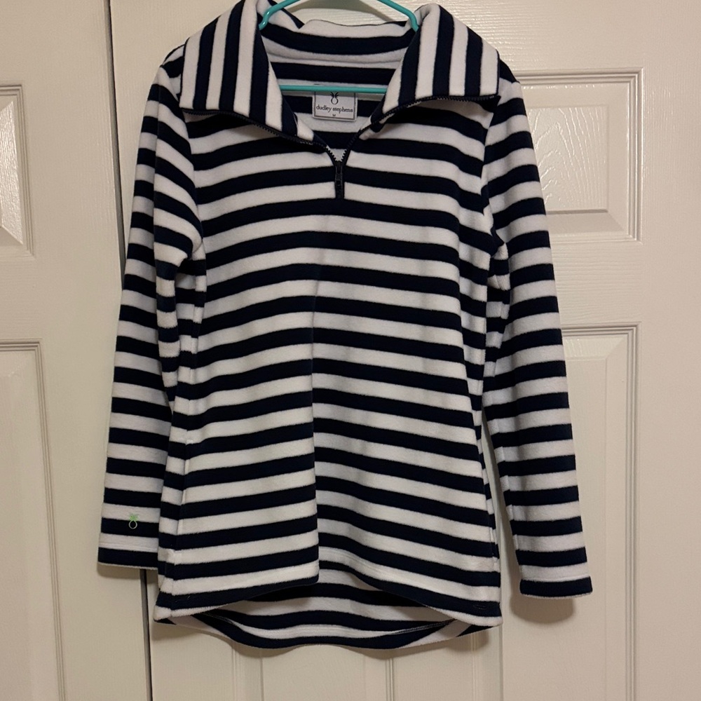 Dudley Stephens Navy and White Striped Fleece tunic